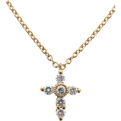 Bony Levy Diamond Cross Pendant Necklace In 18k Yellow Gold
