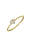 Bony Levy 18k Gold Pavé Heart Diamond Ring In 18k Yellow Gold