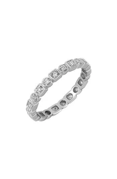 Bony Levy 18k Gold Round Cut Diamond Geometric Band Ring In Silver