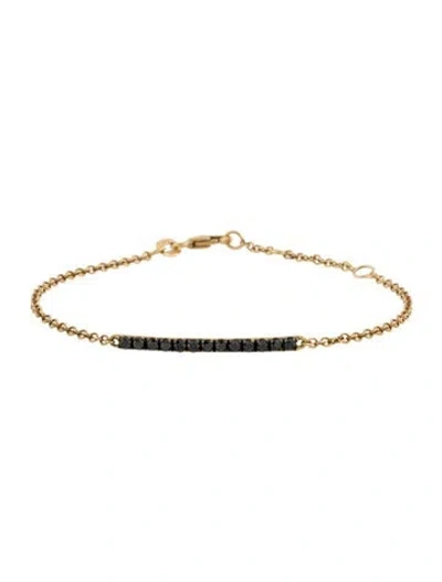Pre-owned Bony Levy 18k Stick Pavé Diamond Bar Bracelet, 5.75" In Multi
