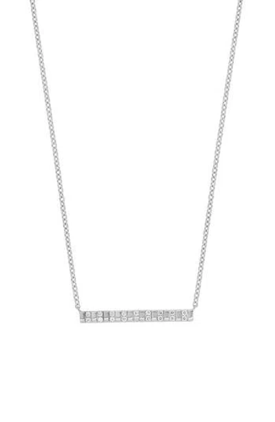 Bony Levy 18k White Gold Diamond Bar Pendant Necklace In Metallic