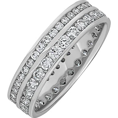Bony Levy 18k White Gold Diamond Double Row Eternity Ring In 18k White Gold/diamond