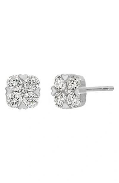 Bony Levy 18k White Gold Diamond Pavé Stud Earrings In Metallic