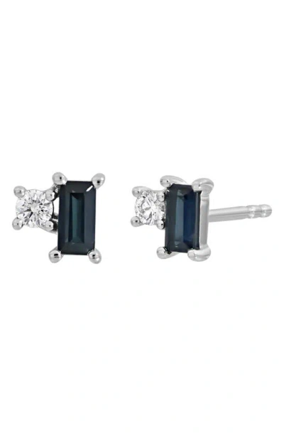 Bony Levy 18k White Gold El Mar Sapphire & Diamond Stud Earrings