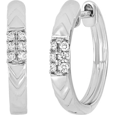 Bony Levy 18k White Gold Kiera Diamond Hoop Earrings In Silver