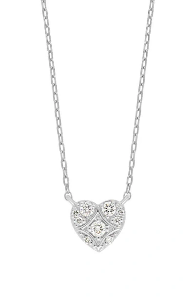 Bony Levy 18k White Gold Mika Diamond Heart Pendant Necklace In Metallic