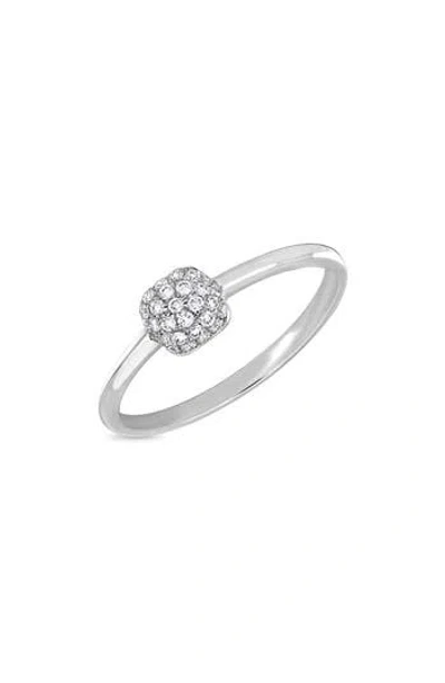 Bony Levy 18k White Gold Pavé Diamond Cushion Ring In Neutral