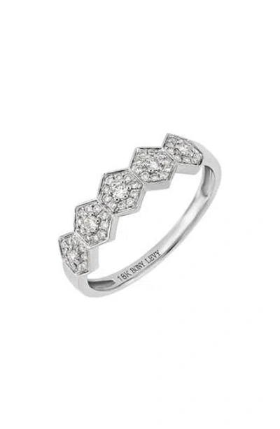 Bony Levy 18k White Gold Pave Diamond Stackable Ring In Metallic