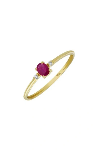 Bony Levy 18k Yellow Gold El Mar Diamond & Ruby Stackable Ring In 18k Yellow Gold - Ruby