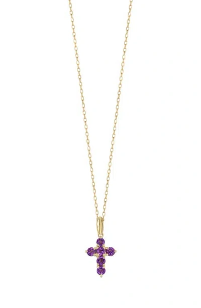 Bony Levy Amethyst Cross Pendant Necklace In Gold