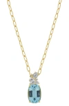 Bony Levy Aquamarine & Diamond Cluster Pendant Necklace In Blue