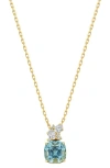 Bony Levy Aquamarine & Diamond Cluster Pendant Necklace In Blue