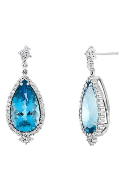 Bony Levy Aquamarine & Diamond Drop Earrings In Silver