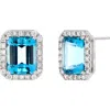 Bony Levy Aquamarine & Diamond Stud Earrings In Silver