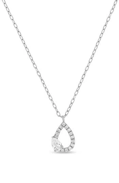 Bony Levy Audrey 18k White Gold Diamond Pear Pendant Necklace In Metallic