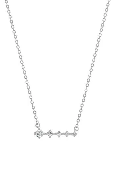 Bony Levy Audrey 18k White Gold Graduated Diamond Bar Pendant Necklace In Metallic