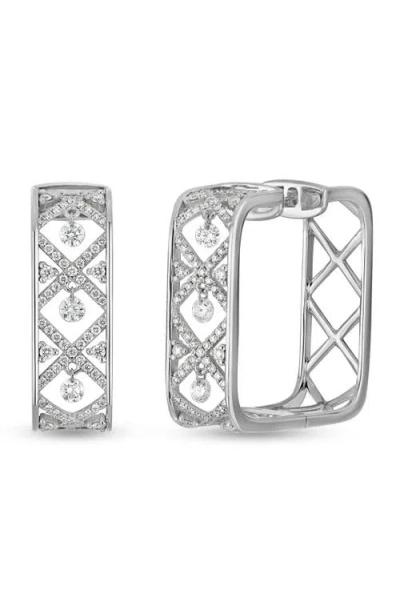 Bony Levy Audrey Dancing Diamond Hoop Earrings In Metallic