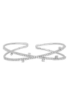 Bony Levy Audrey Diamond Crossover Flexible Open Bangle Bracelet In Silver