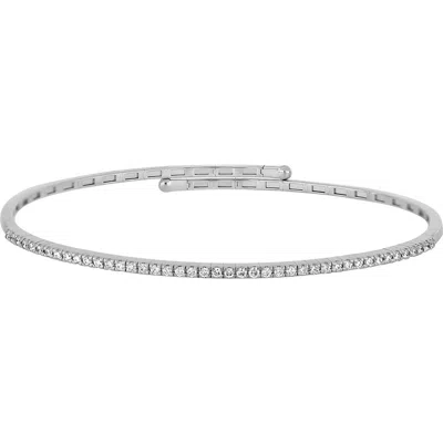 Bony Levy Audrey Diamond Flex Bangle Bracelet In Silver