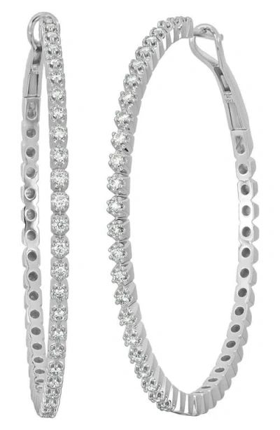 Bony Levy Audrey Diamond Hoop Earrings In Silver