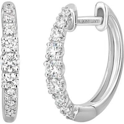 Bony Levy Audrey Diamond Huggie Hoop Earrings In 18k White Gold