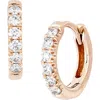 Bony Levy Audrey Diamond Huggie Hoop Earrings In Rose Gold/diamond