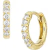 Bony Levy Audrey Diamond Huggie Hoop Earrings In Yellow Gold/diamond