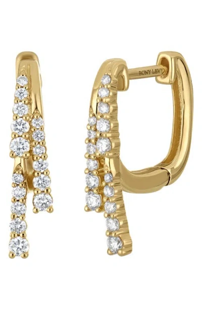 Bony Levy Audrey Diamond Pavé Hoop Earrings In Burgundy