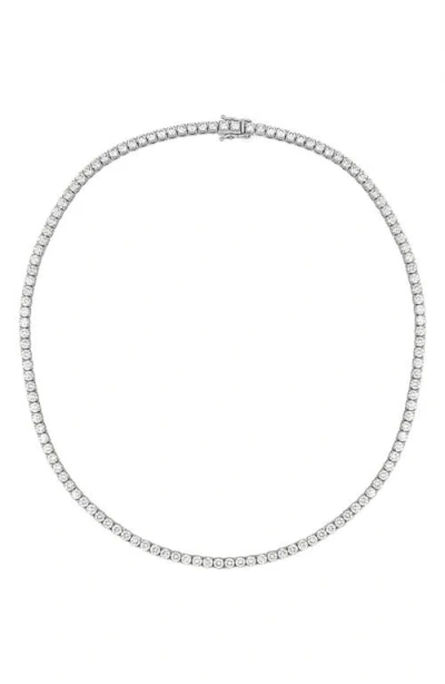 Bony Levy Audrey Diamond Tennis Necklace In Silver