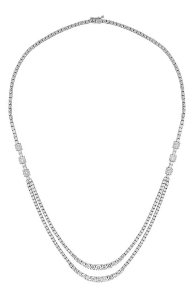 Bony Levy Audrey Layered Diamond Tennis Necklace In Metallic