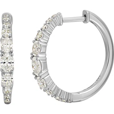 Bony Levy Audrey Oval & Round Diamond Huggie Hoop Earrings