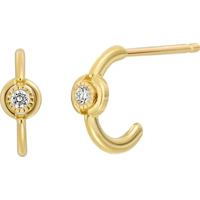 Bony Levy Aviva Diamond Hoop Earrings In 18k Yellow Gold