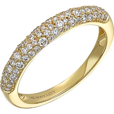 Bony Levy Bardot Pavé Diamond Stackable Ring In 18k Yellow Gold