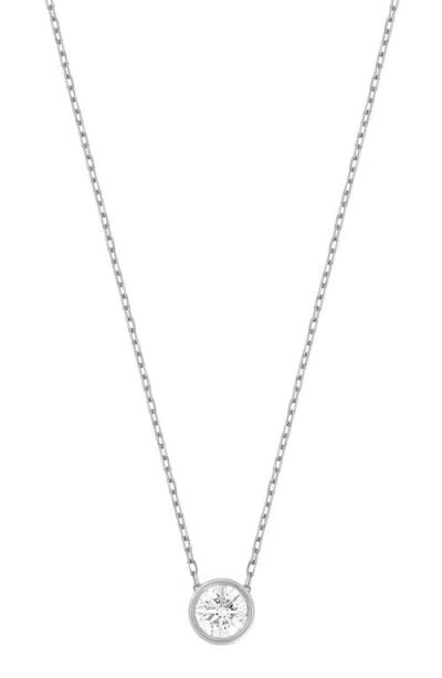 Bony Levy Bezel Diamond Solitaire Pendant Necklace In 18k White Gold/diamond