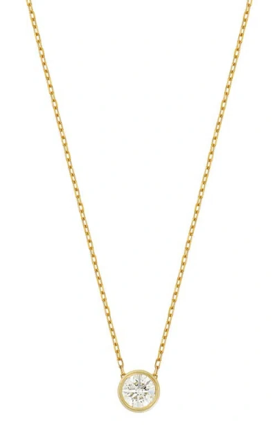 Bony Levy Bezel Diamond Solitaire Pendant Necklace In 18k Yellow Gold/diamond