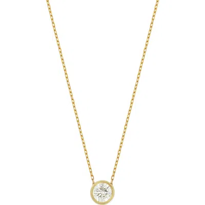 Bony Levy Bezel Diamond Solitaire Pendant Necklace In 18k Yellow Gold/diamond