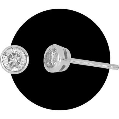 Bony Levy Bezel Diamond Stud Earrings In 14kw