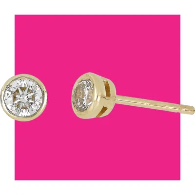 Bony Levy Bezel Diamond Stud Earrings In 14ky