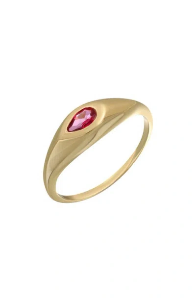 Bony Levy Bezel Semiprecious Stone Ring In Gold