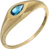 Bony Levy Bezel Stone Ring In 14k Yg - Light Blue Topaz