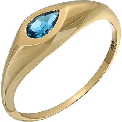 Bony Levy Bezel Stone Ring In 14k Yg - Light Blue Topaz