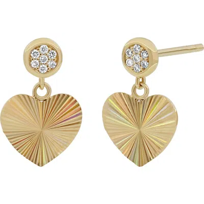 Bony Levy Bl Icon Heart Drop Earrings In 18k Yellow Gold