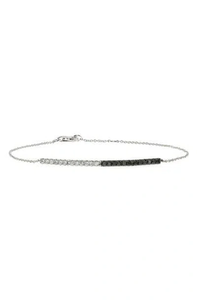 Bony Levy Black & White Diamond Bracelet In Metallic