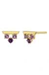 Bony Levy Blc 14k Gold Amethyst Stud Earrings In Gold