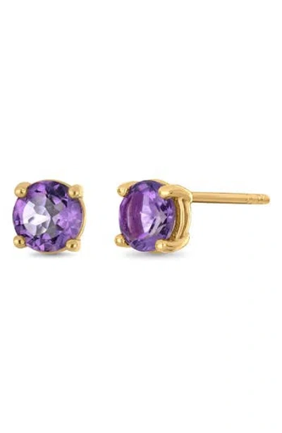 Bony Levy Blc 14k Gold Amethyst Stud Earrings In Purple