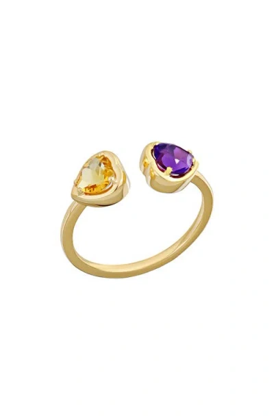 Bony Levy Blc 14k Gold Citrine & Amethyst Open Ring
