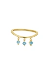 Bony Levy Blc Blue Topaz Dangle Ring In Gold