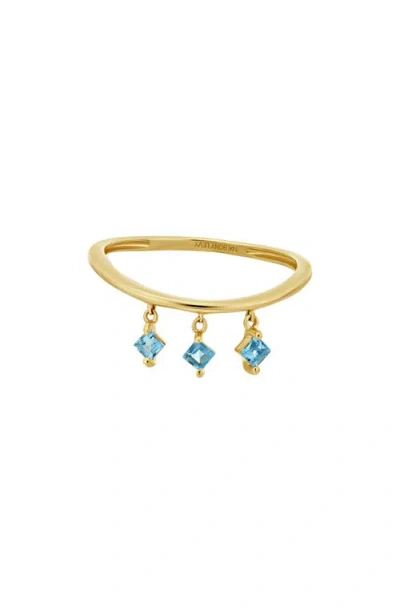 Bony Levy Blc Blue Topaz Dangle Ring In Gold