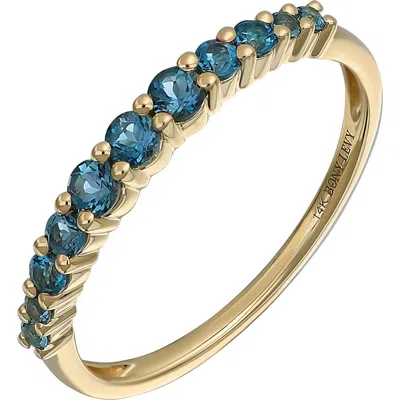 Bony Levy Blc London Blue Topaz Band Ring In Gold