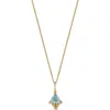 Bony Levy Blc Pendant Necklace In 14k Yellow Gold/blue Topaz